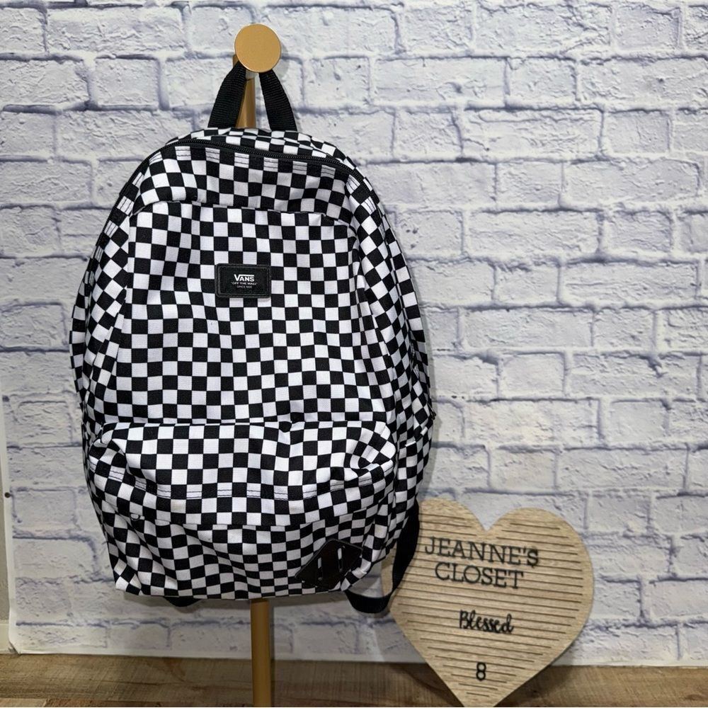 Unisex, Vans Old Skool Check Backpack, black and white